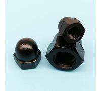 Nylon Acorn Nuts DIN1587 - M3 to M16 Hexagon Decorative Cap Nuts - 5/10/50pcs Black/White(Black,5pcs M16)