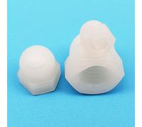 Nylon Acorn Nuts DIN1587 - M3 to M16 Hexagon Decorative Cap Nuts - 5/10/50pcs Black/White(White,50pcs M6)