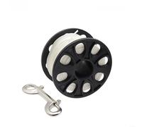 Nylon and Stainless Steel Diving Reel with Reinforced Spool for SMB Buoy Line Receiver, 30m or 50m Length for SCUBA and Snorkeling, White and Black(50m)