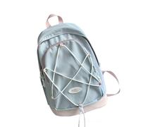 Nylon Backpack with Bungee Cord Drawstring for School and Travel College Students Unisex Large Capacity Book Bag Daypack