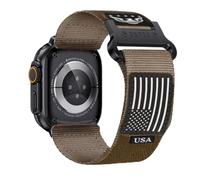 Nylon Band Compatible with Apple Watch Ultra 3/2/1 49mm, Apple Watch Band 46mm 45mm 44mm, Stars and Stripes Eagle Patch Woven Strap, Reinforced Metal Loop Sport Loop Strap for iWatch Series 11 10 9 8