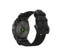 kwmobile Band for Garmin 20mm Fenix 8 43mm / Fenix 7S / Fenix 6S / Epix Pro 42mm Smartwatch Strap - Nylon Ajustable Sports Straps - Replacement Watch Bands - Quick Release - Black
