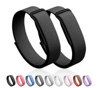 Nylon Band for Google Fitbit Air Adjustable Woven Wristband Breathable Hook and Loops Strap for Fitbit Air Screenless Fitness Tracker (black) (A)