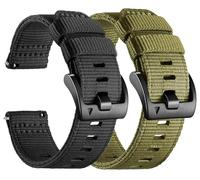 Nylon Band for Vivoactive 4 Watch Bands 45mm/Garmin Venu 2/3 Band, 22mm Quick Release Rugged Sport Strap Men for Forerunner 255/955/265/965, Galaxy Watch 3 45mm/46mm/Gear S3 Frontier/Classic, Black+