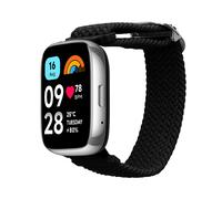 kwmobile Nylon Band Compatible with Xiaomi Redmi Watch 3 Active - Band Replacement Strap for Fitness Tracker - Black