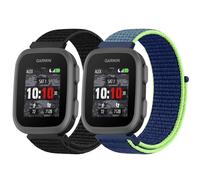 Nylon Bands for Garmin Bounce Watch Bands, Soft Adjustable Breathable Nylon Replacement Strap for Garmin Bounce Smartwatch, 2 PACK (Black+Lime)
