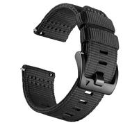 Nylon Bands for Garmin Venu/Sq/Sq 2/Forerunner 165/55/645/245 Music Watch Bands, Vivoactive 5/3 Strap, 20mm Rugged Nylon Wristband for Garmin Vivomove HR/Sport for Men Women, Black