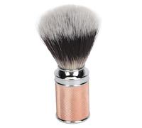 Nylon Beard Foaming Brush, Synthetic Lather Beard Brush with Curved Handle for Smooth Grooming, Gentle Exfoliation and Rich Foam, Aluminum Alloy Handle for Men’s Daily Shaving Rout (Rose Gold)