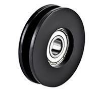 Nylon Bearing Pulley Wheel Round Black Wheel Cable Gym Fitness Equipment Part Exercise Machine Part And Pulley Accessory Exercise Equipment Component
