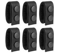 Nylon Belt Keepers for Duty Belt 2¼" Wide with Double Snaps - 6 Pack Tactical Gear Accessories for Police Security Equipment, Heavy-Duty Black Belt Clips & Secure Holder (Fits 2"-2.25" Duty Belts).