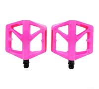 Nylon Bicycle Pedals with Smooth DU Bearings High Grip Non-Slip Design Reflective Elements for MTB Road(Deep Pink)