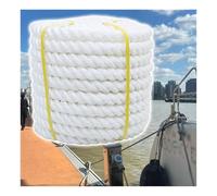 Nylon Boat Dock Lines 1/4 3/8 1/2 5/8 3/4 Inch White 3 Strand Twisted Braided Boat Ropes for Pontoon Yacht Jet Skis Kayak Mooring Camping Swing Hanging Hiking(1/4",100m)
