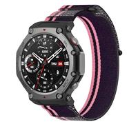 Nylon Bracelet Compatible with Amazfit T-Rex 3, Men and Women, Nylon Loop Adjustable Replacement Strap Wristbands Compatible with Amazfit T-Rex 3, 5.5-8.7 inch, Nylon, No Gemstone