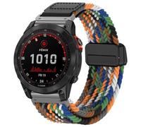Nylon Bracelet Compatible with Garmin Fenix 7/7 Pro/6/6 Pro/5/5 Plus, 22 mm Braided Elastic Replacement Strap for Forerunner 965/955/945/Instinct/Instinct 2/Epix 2