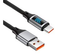 Nylon Braided Type C Cable 60W Fast Charging with Real Time Power Display Suitable for Various Phone Devices Use Fast Charging USB C Cable