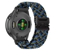 Nylon Braided Watch Band for Garmin Forerunner 570 47mm/Forerunner 265/255, 22mm Secure Parachute-Style Buckle Strap for Garmin Venu 3 45mm/Venu 2/Vivoactive 4, Blue & Colorful