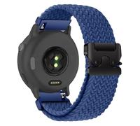 Nylon Braided Watch Band for Garmin Vivoactive 6/Vivoactive 5/Forerunner 570 42mm/165/165 Music/Approach S50/S44, Secure Parachute-Style Buckle Strap for Garmin Venu Sq 2/Sq 2 Music Edition, Blue