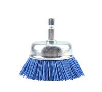 Nylon Brush, Sanding Brushes 75MM Nylon Cup Brush Abrasive Wire Wheel Brush Uso apto para Drill Rotary Tool Wood Polishing Deburring 6mm Shank With 80-240Grit(Blue Grit240,2Pcs)