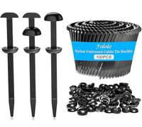 Nylon Cable Tie Buckle, Automotive Zipper Clips & Plastic Rivet Fasteners | 100pcs Black Snap-Fit Bumper Retainer, Grip Zip Ties With Pin & Button, Fits Fender Liner & Door Panel, Auto Interior Trim