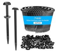 Nylon Cable Tie Buckle, Automotive Zipper Clips & Plastic Rivet Fasteners | 50pcs Black Snap-Fit Bumper Retainer, Grip Zip Ties With Pin & Button, Fits Fender Liner & Door Panel, Auto Interior Trim