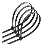 Nylon Cable Ties 7.2 x 500 mm (100 Pieces) Black Ideal for Cable Ties and Space Organizers.
