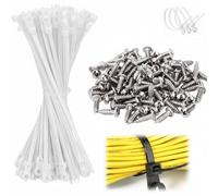 Nylon Cable Ties with Mounting Hole 5x200mm, Self-Locking Zip Ties Strap and for Fastening White Black, Organizing,