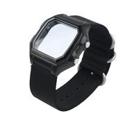Nylon Canvas Watch band Fit for Casio WS-1600H AE-1200 AE-1300(B black,For AE-1200/AE1300)