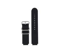 Nylon Canvas Watch band Fit for Casio WS-1600H AE-1200 AE-1300(Black-silver,For AE-1200/AE1300)
