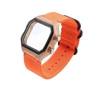Nylon Canvas Watch band Fit for Casio WS-1600H AE-1200 AE-1300(D orange,For AE-1200/AE1300)