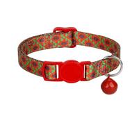 Nylon Cat Collar Quick Release Cat Collar Safety Collar Printed Necklace With Bell Adjustable(5)
