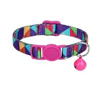 Nylon Cat Collar Quick Release Cat Collar Safety Collar Printed Necklace With Bell Adjustable(Black 3)