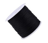Nylon Chinese Knot Cord - 100M x 0.8mm Rattail Macrame Thread for Jewelry Making, Black