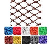 Nylon Climbing Rope Net for Pets - Durable Brown Car Cargo and Window Safety Barrier, Ideal for Stair Protection and Child Safety