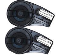 Nylon Cloth Label Tape (M21-750-499) - Black On White Nylon - Compatible with BMP21-PLUS, ID PAL, and LABPAL Printers - 16' Length, 0.75" Width, 4.9 m x 19 mm (2-Pack of M21-750-499)