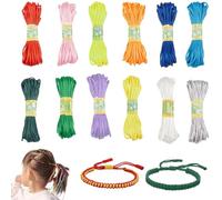 Nylon Cord 2 mm Set - 12 Colours - 120 m - 10 m per Colour - for DIY Work and Jewellery Making