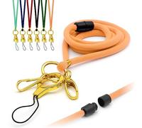 Nylon Cord Lanyard Soft Comfortable with Safety Breakaway, Includes Gold Design O-ring, Loop Clip and Two Metal Clips, ID Badge Holder Thin Rope Neck Strap by LanyardsTomorrow