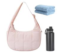 Nylon Crescent Bag - Bag Medium Nylon Crescent, Recycled Nylon Heavy Weight | Boho Bag Underarm Bag, Washable Bag with Adjustable Straps for Outdoor, Gym, Workout, B, Consulte la descripción, See