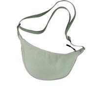 Nylon Crescent Bag for Ladies - Aesthetic Dumpling Crossbody Bag with Adjustable Strap - Lightweight Half Moon Shoulder Bag for Travel, Work & Festivals - Orange