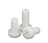 Nylon Cross Disc Head Screws, Metric Threaded Plastic Bolts, 50 Pieces, M4 x 30mm