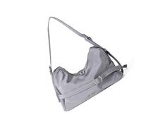 Nylon Crossbody Bag Adjustable Strap Spacious Work Travel Essentials Lightweight Shoulder Bag Large Capacity Handbag, Gray, Mass Beauty