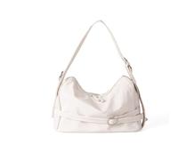 Nylon Crossbody Bag Adjustable Strap Spacious Work Travel Essentials Lightweight Shoulder Bag Large Capacity Handbag, Beige, Mass Beauty