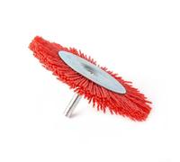 NYLON Cup Brush for Angle Grinder - Abrasive Wire Wheel Polishing & Deburring Tool, 6mm Shank, 50/75/100mm Diameter, Red & Silver - Safe Non-Sparking Alternative to Metal Wire Brushes(100mm)