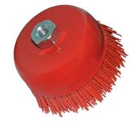 Nylon Cup Brush, Outer Diameter 125 mm, Internal Thread M14 x 2, Nylon Filament Abrasive Wire Cup Brush for Rust Removal, Metal Polishing and Cleaning