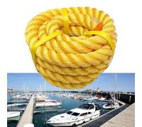 Nylon Dock Line, Nylon 3 Strand Braided Boat Anchor Rope Yellow Multiple Sizes(12mm,70m)
