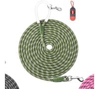 Nylon Dog Leash 6FT 10FT 20FT 30FT Diameter 2/5 Inch with Comfortable Silicone Handle Highly Reflective No Tangle for Medium Large Dogs Outside Walking Camping Backyard. (Green, 10FT)