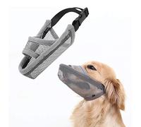 Nylon Dog Muzzle for Small Medium Large Dogs, Air Mesh Breathable and Drinkable Pet Muzzle for Anti-Biting Anti-Barking Licking (Grey, XXS)