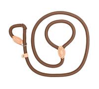 Nylon Dog Slip Leash with Braided Rope, Coffee 14MM BY 1.8 METERS | Braided Rope Body, Metal Hardware Forming the Neck Loop, Integrated Handhold for Focused Dog Training