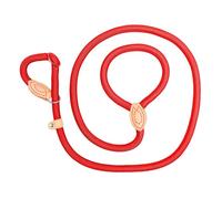 Nylon Dog Slip Leash with Braided Rope, Red 14MM BY 1.8 METERS | Braided Rope Body, Metal Hardware Forming the Neck Loop, Integrated Handhold for Focused Dog Training