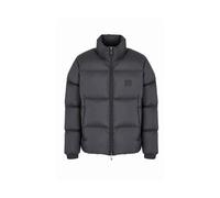 Nylon Down Jacket with Full Zip and Rubberised Logo Patch - male - Emporio Armani - Down Jackets - Black - 2XL - Jackets 2XL
