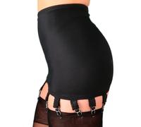 Nylon Dreams 14 Strap Girdle Open Bottom Controlling Shapewear Vintage Look and Feel NDG14 (as8, alpha, x_s, regular, regular) Black